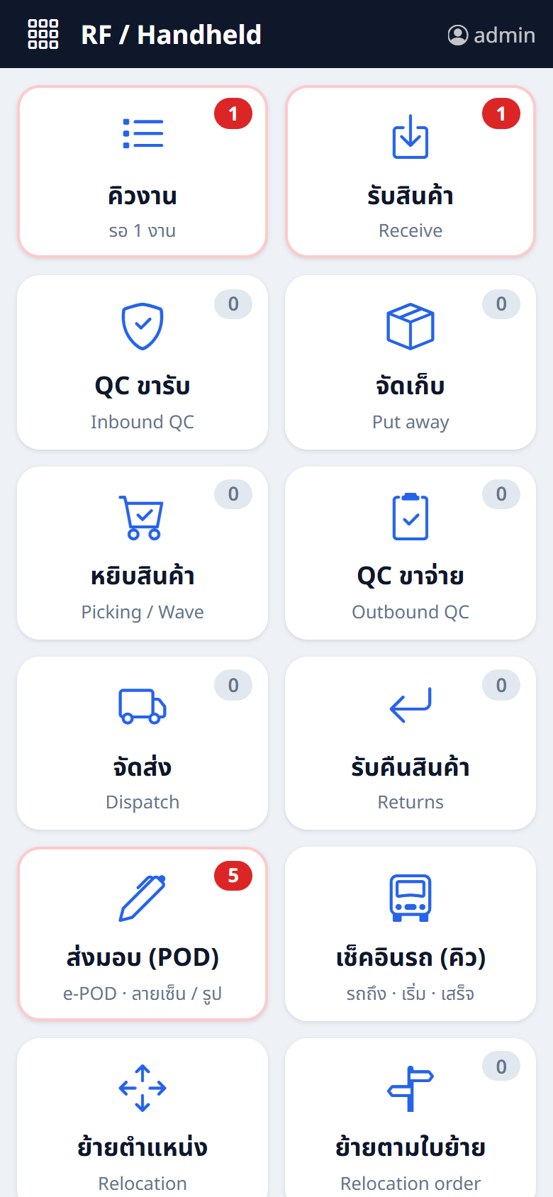 หน้าจอ RF บนมือถือ